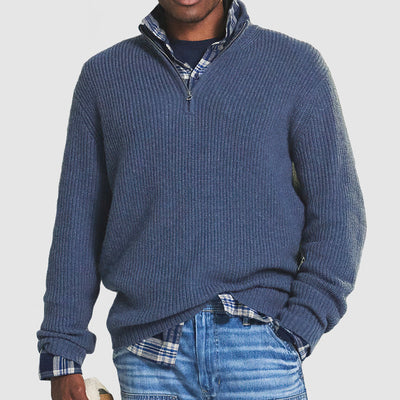 Men's Quarter-Zip Cashmere Blend Sweater