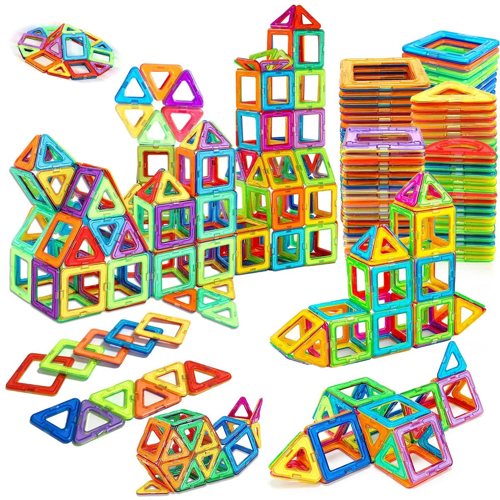 Magnetic Tiles Building Set for Kids - Medium Size Magnetic Blocks with Triangles, Squares & More, S #g01_S6