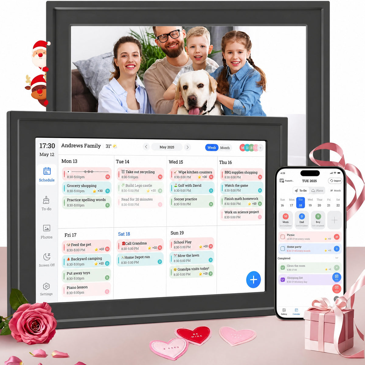 Electronic Calendar 10.1 Inch Touch Screen & Digital Photo Frame with Voice Playback, Auto-Rotate, C #k_g01_