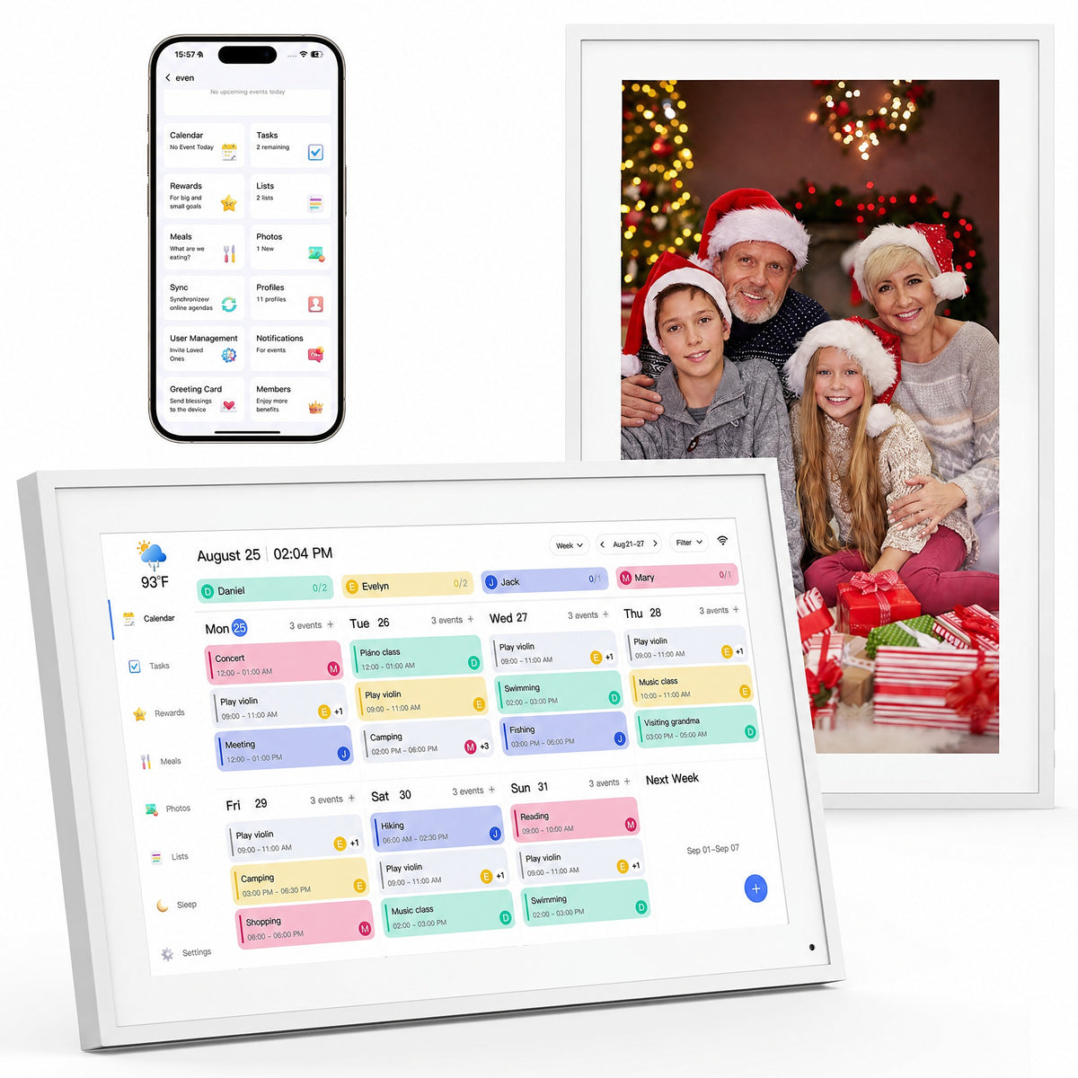 Digital Calendar 15.6 Inch Touchscreen Family Planner with Chore Chart & Rewards, Shared Photo Album #k_g01_