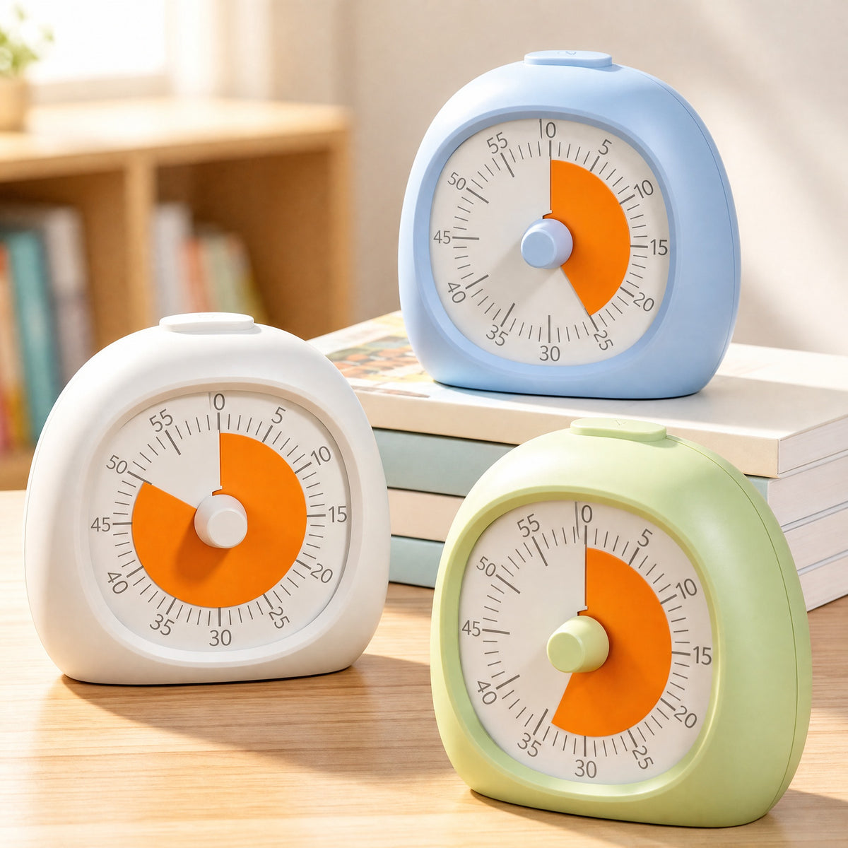 60 Minute Timer Visual Countdown Clock - Silent No-Ticking Study Timer for Kids, Classroom, Homework #k_g01_