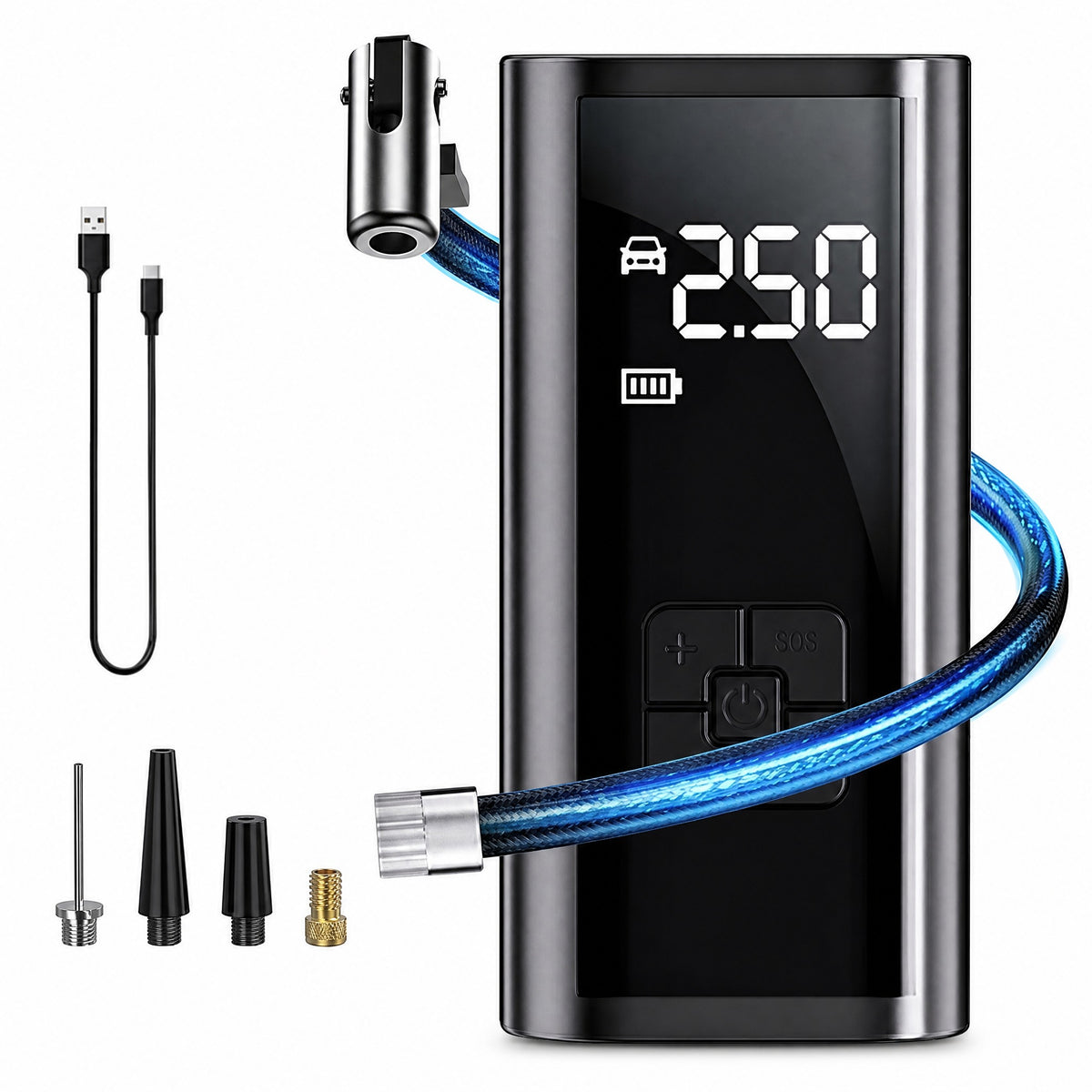 Portable Air Compressor for Car Tires, Cordless Tire Inflator 150 PSI with 6000mAh Battery, Digital  #k_g01_