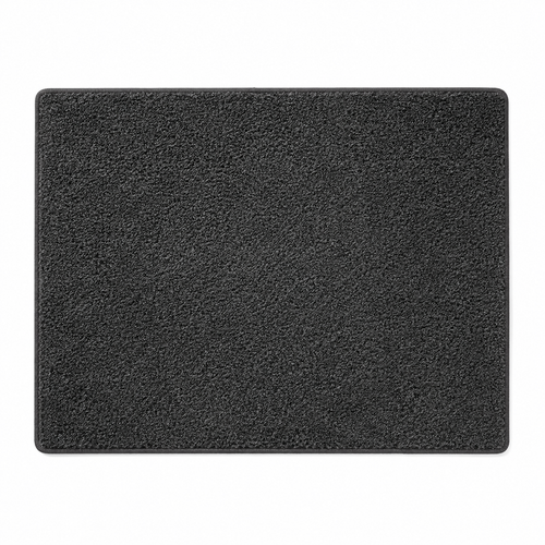 Plush charcoal grey floor mat with non-slip backing