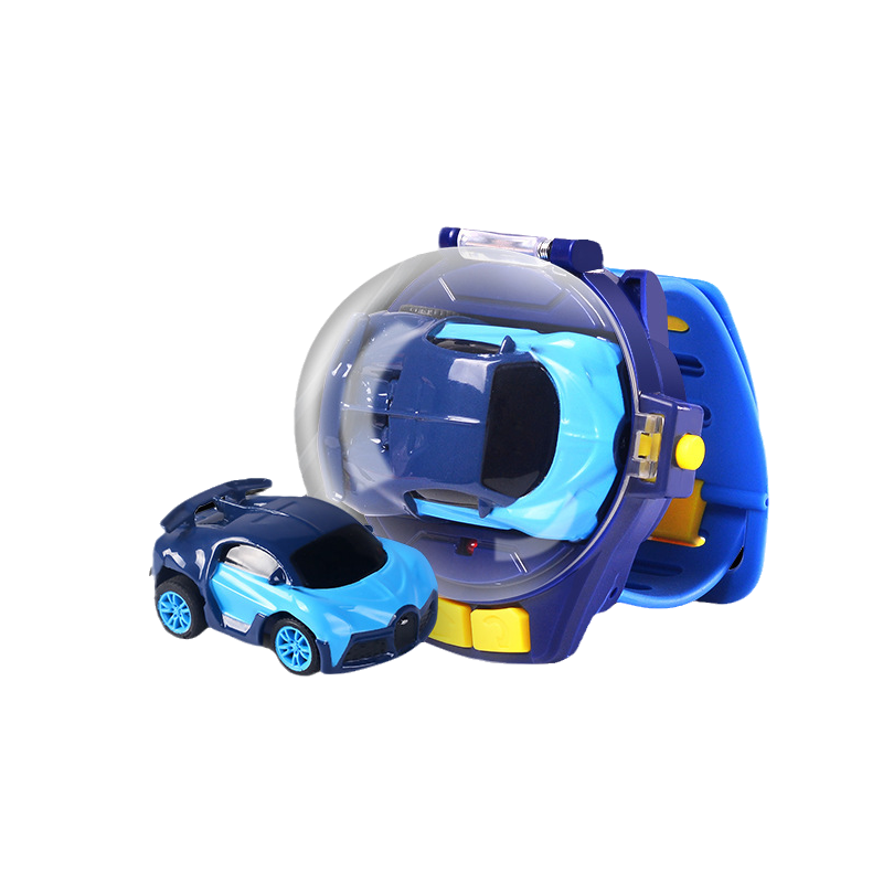 Watch Remote Control Car - Mini RC Car with Wrist Controller for Kids, Rechargeable Indoor Toy - Gift Idea, Blue