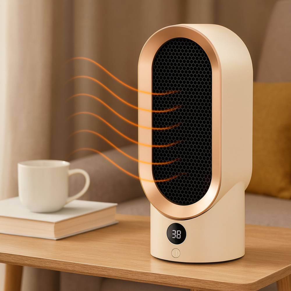 Portable Electric Ceramic Heater 800W – Energy Efficient with Silent Operation for Small Rooms