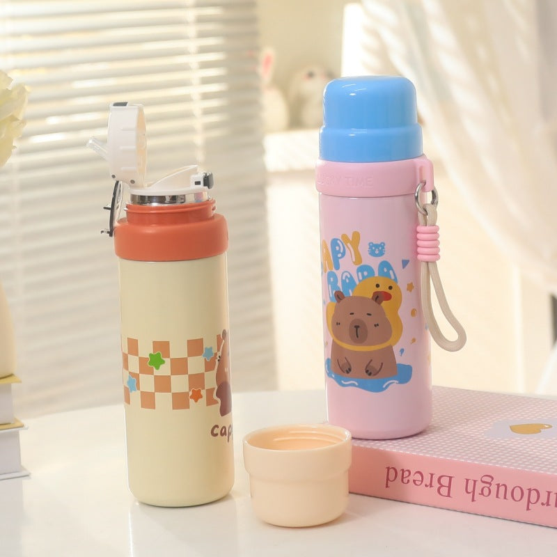 Women's Insulated Water Bottle with Cheerful Animal Design