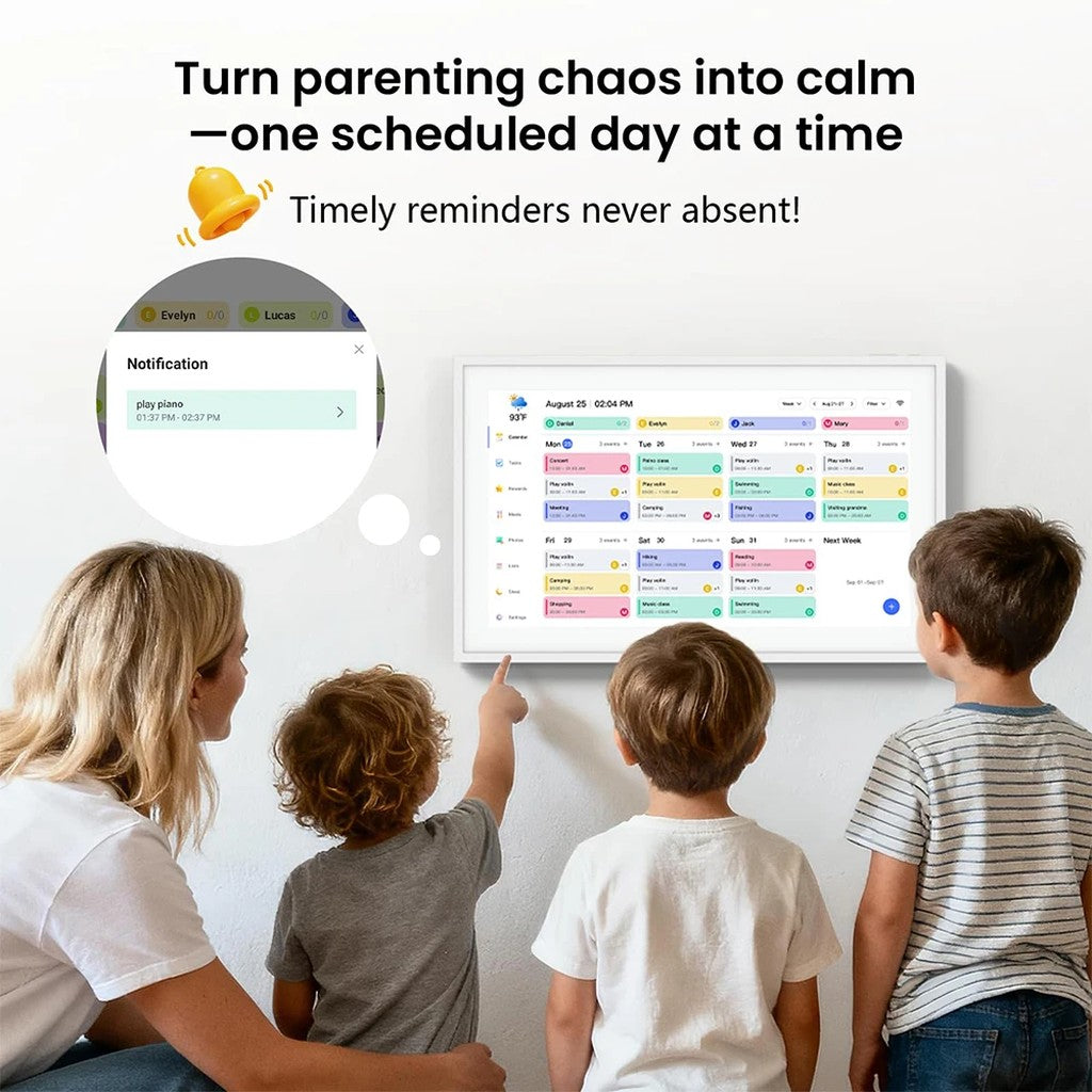 Digital Calendar 15.6 Inch Touchscreen Family Planner with Chore Chart & Rewards, Shared Photo Album #g02_Sa