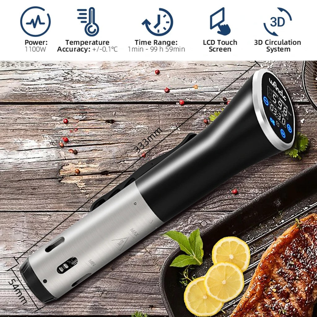 Sous Vide Immersion Circulator 1100W - Precision Cooker with LCD Touch Display, ±0.1°C Accuracy, IPX #g02_Sc