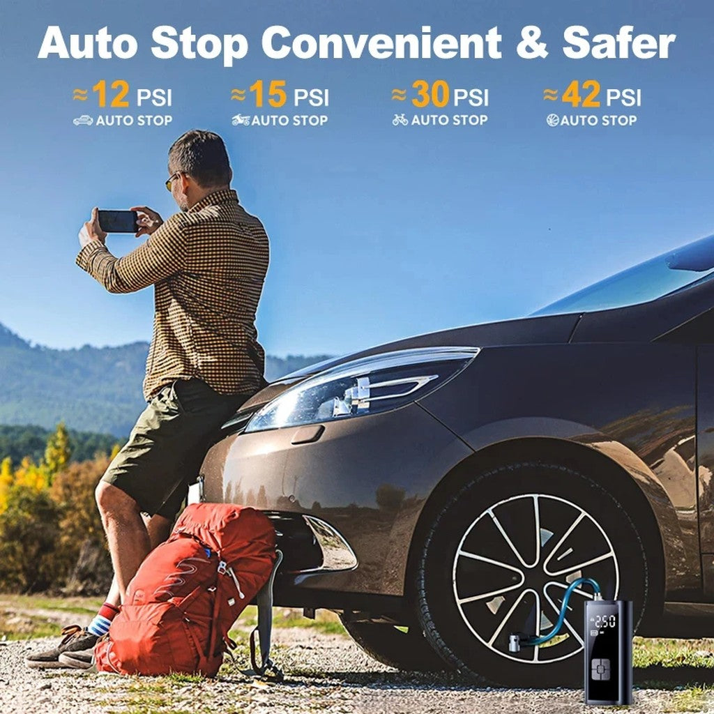 Portable Air Compressor for Car Tires, Cordless Tire Inflator 150 PSI with 6000mAh Battery, Digital  #g03_Se