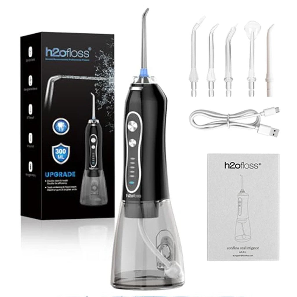 Water Flosser Cordless Rechargeable - Portable Oral Irrigator with 5 Modes, 5 Nozzles, 300 ml Tank,  #s_S8c8