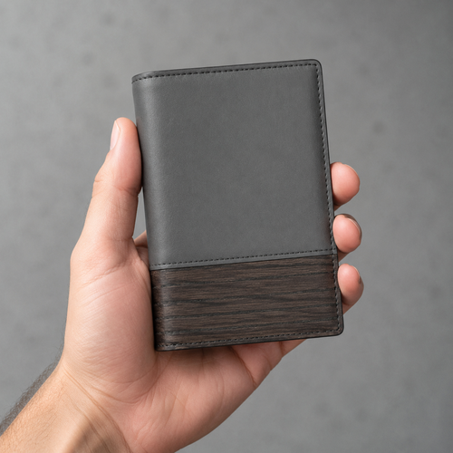 Back view of shopaverly leather passport holder.