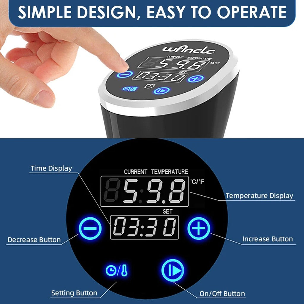 Sous Vide Immersion Circulator 1100W - Precision Cooker with LCD Touch Display, ±0.1°C Accuracy, IPX #g04_Sc
