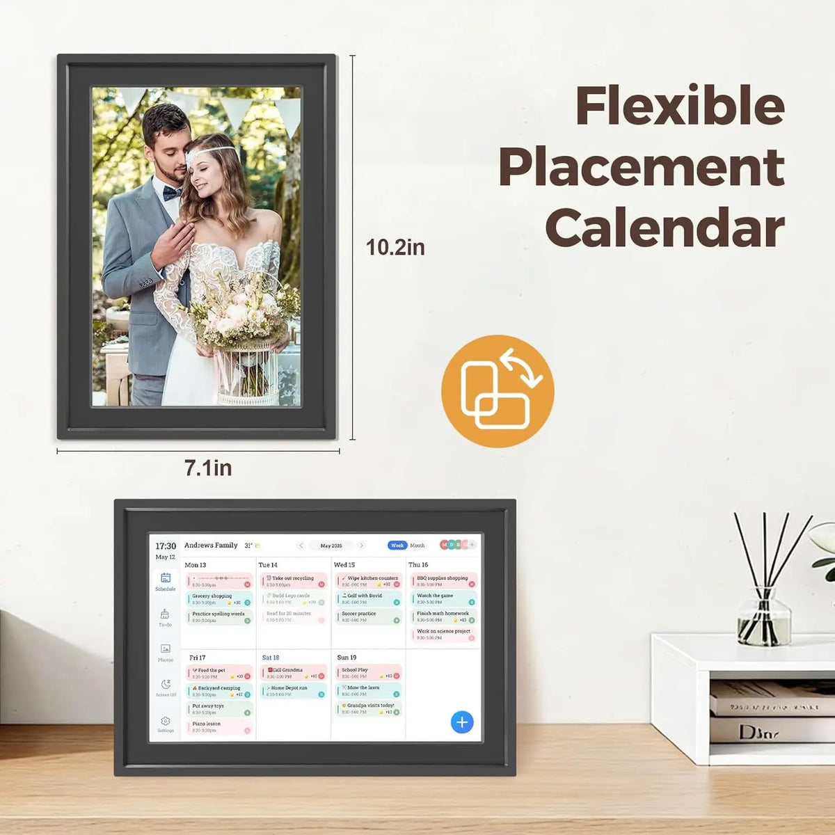 Electronic Calendar 10.1 Inch Touch Screen & Digital Photo Frame with Voice Playback, Auto-Rotate, C #g05_S9