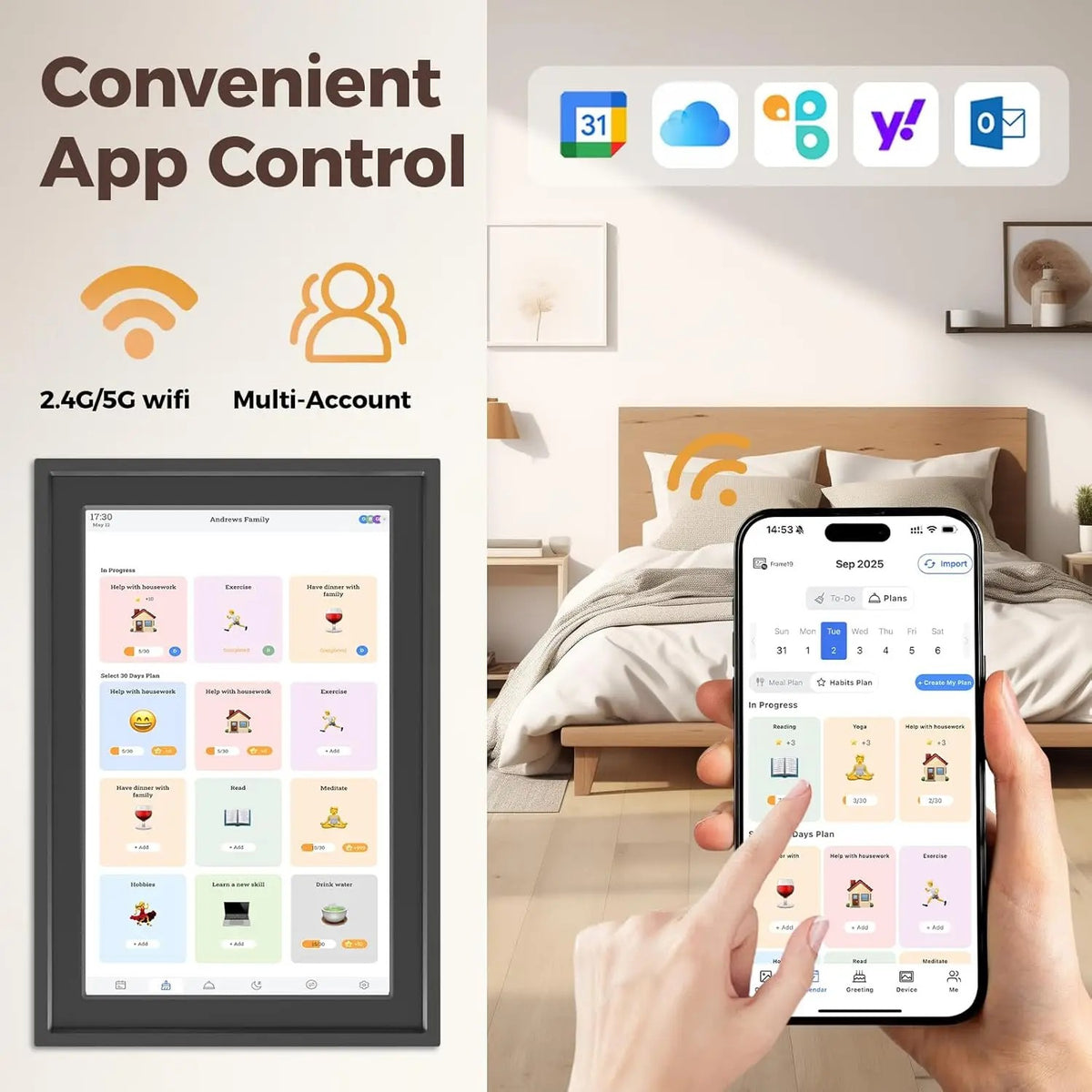 Electronic Calendar 10.1 Inch Touch Screen & Digital Photo Frame with Voice Playback, Auto-Rotate, C #g04_S0