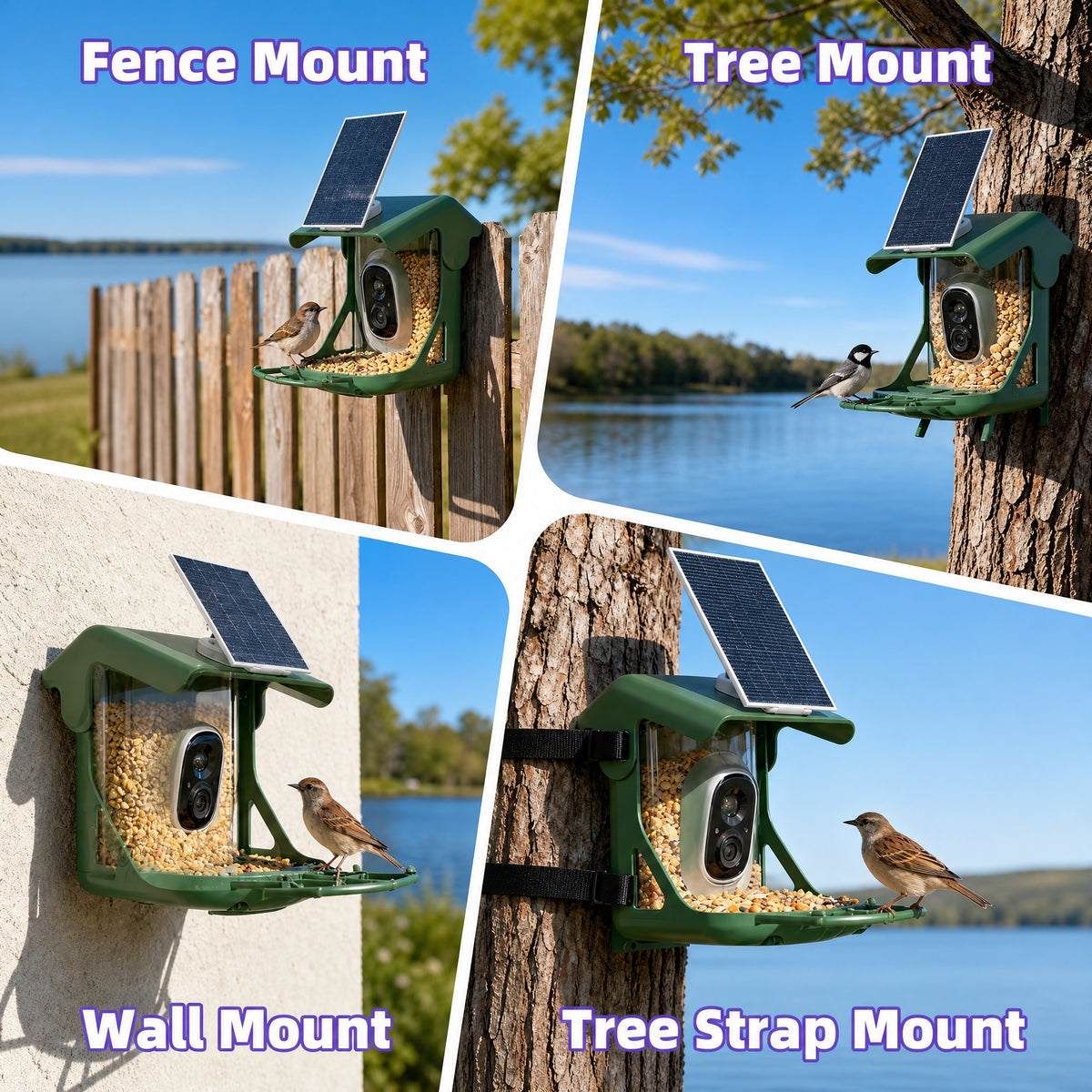 Bird Feeder Camera, Solar Powered Smart Bird Feeder with 2.5K 4MP Camera, AI Bird Species Identifica #r_d01_