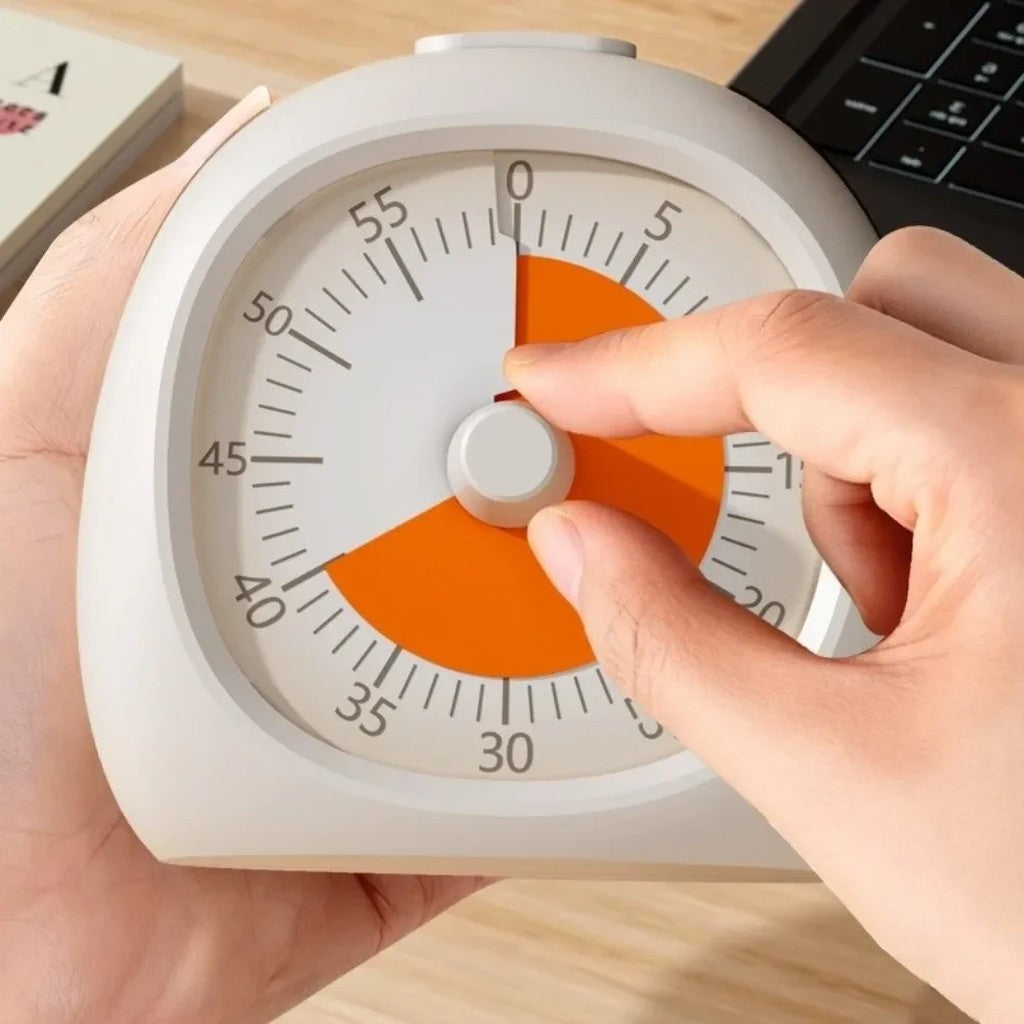 60 Minute Timer Visual Countdown Clock - Silent No-Ticking Study Timer for Kids, Classroom, Homework #d08_Se