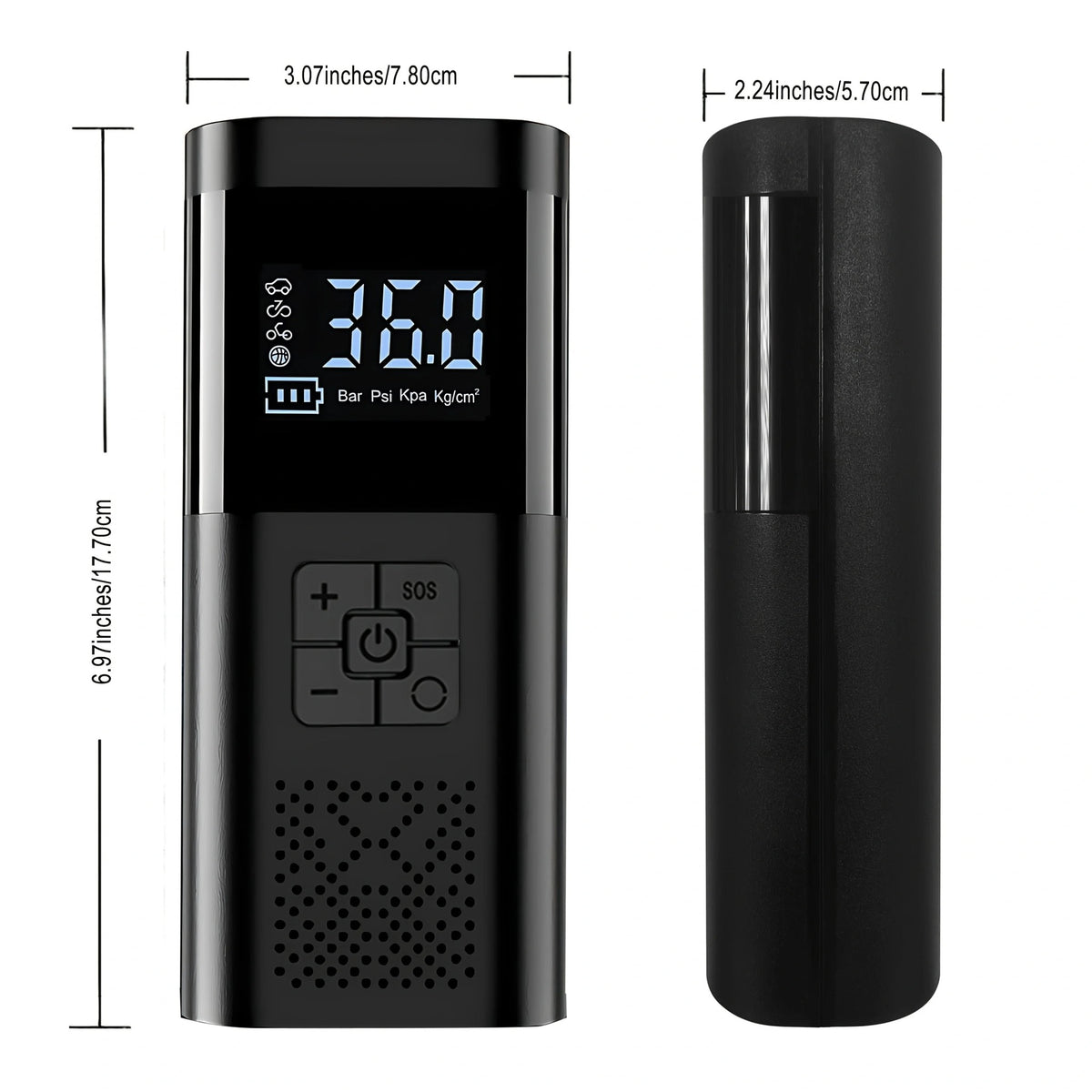 Portable Tire Inflator, Cordless Car Air Compressor 150 PSI with Digital Pressure Gauge, LED Light & #g05_S3