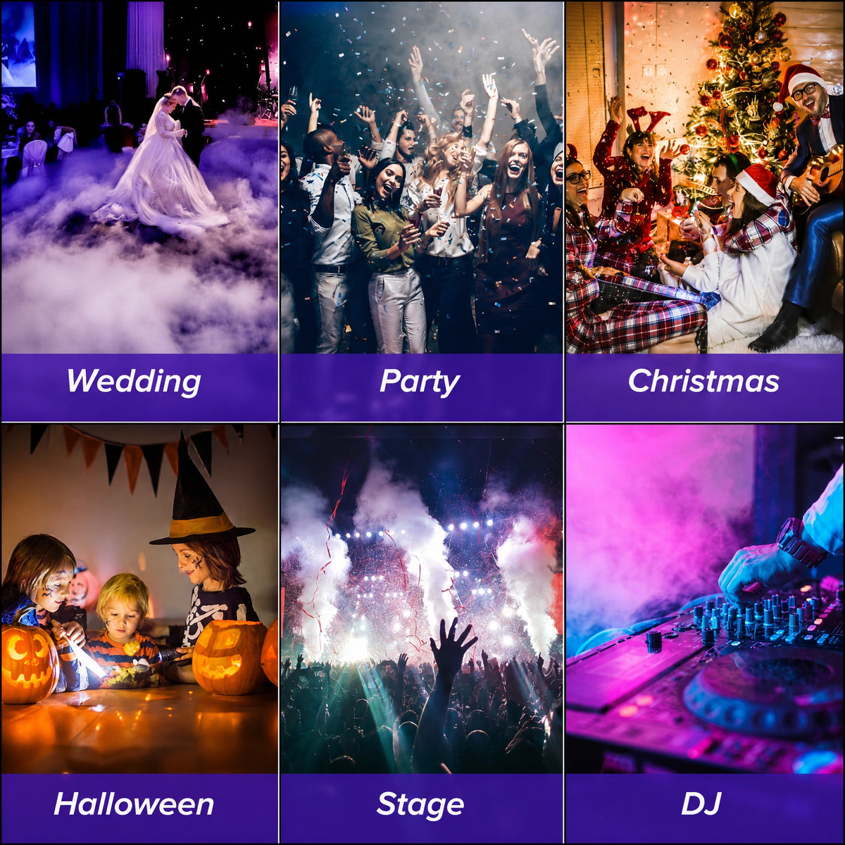 Smoke Machine 500W with 3 RGB LED Lights and Remote Control - Compact Fog Machine, 14 Color Effects, #r_d04_