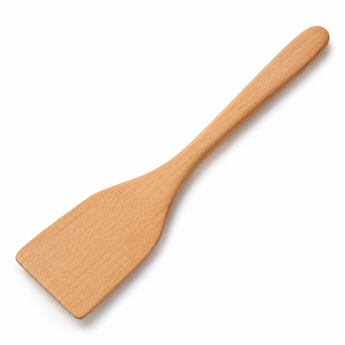 Wooden spatula made of beechwood with natural finish.