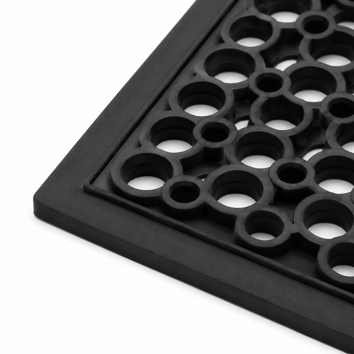 Square anti-fatigue mat for industrial use.