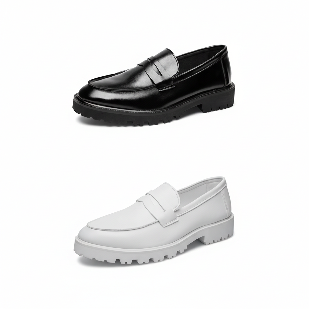 Eco-Friendly Black Platform Loafers