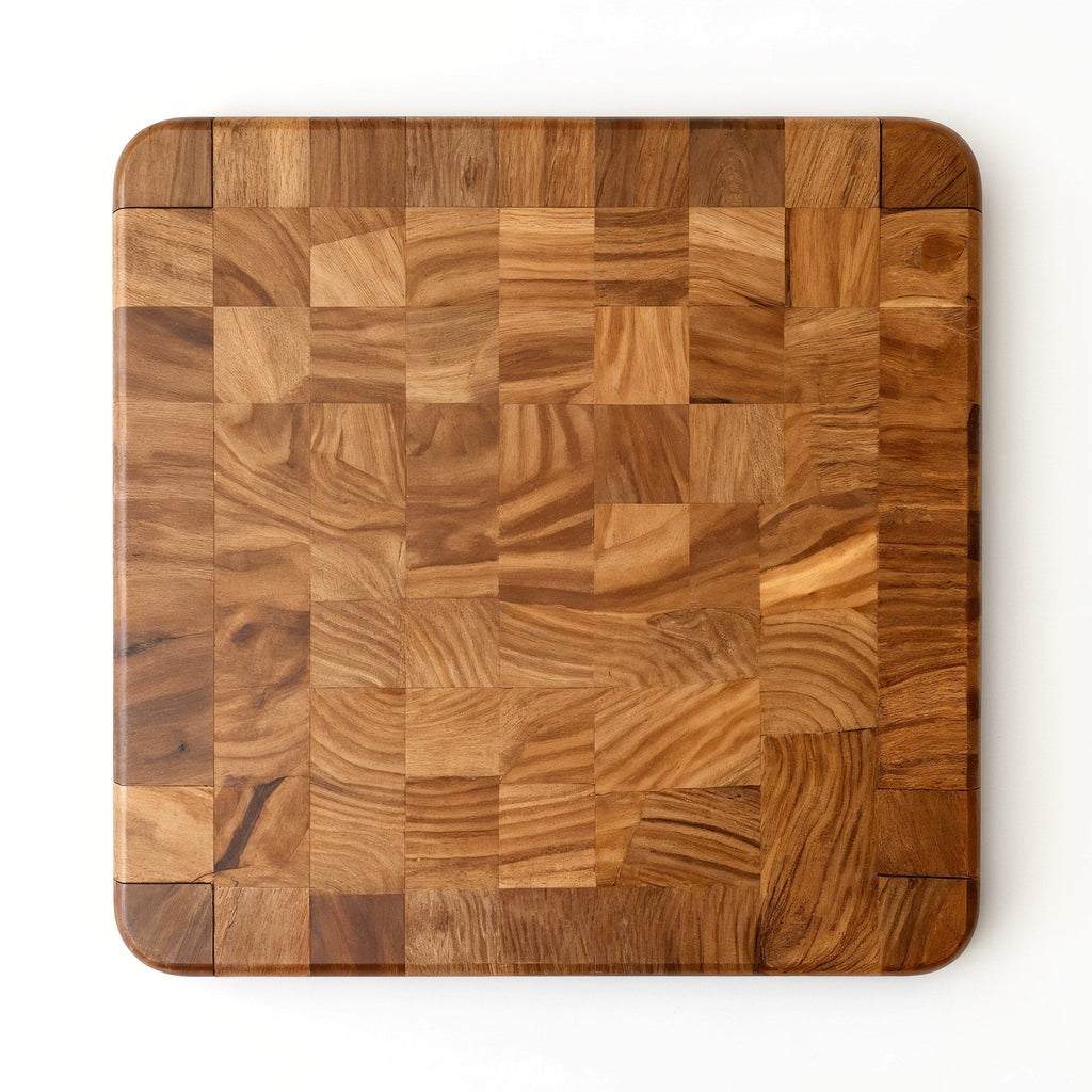 Shopaverly Elm Sturdy Butcher Block — top-down view of full elm wood grain surface