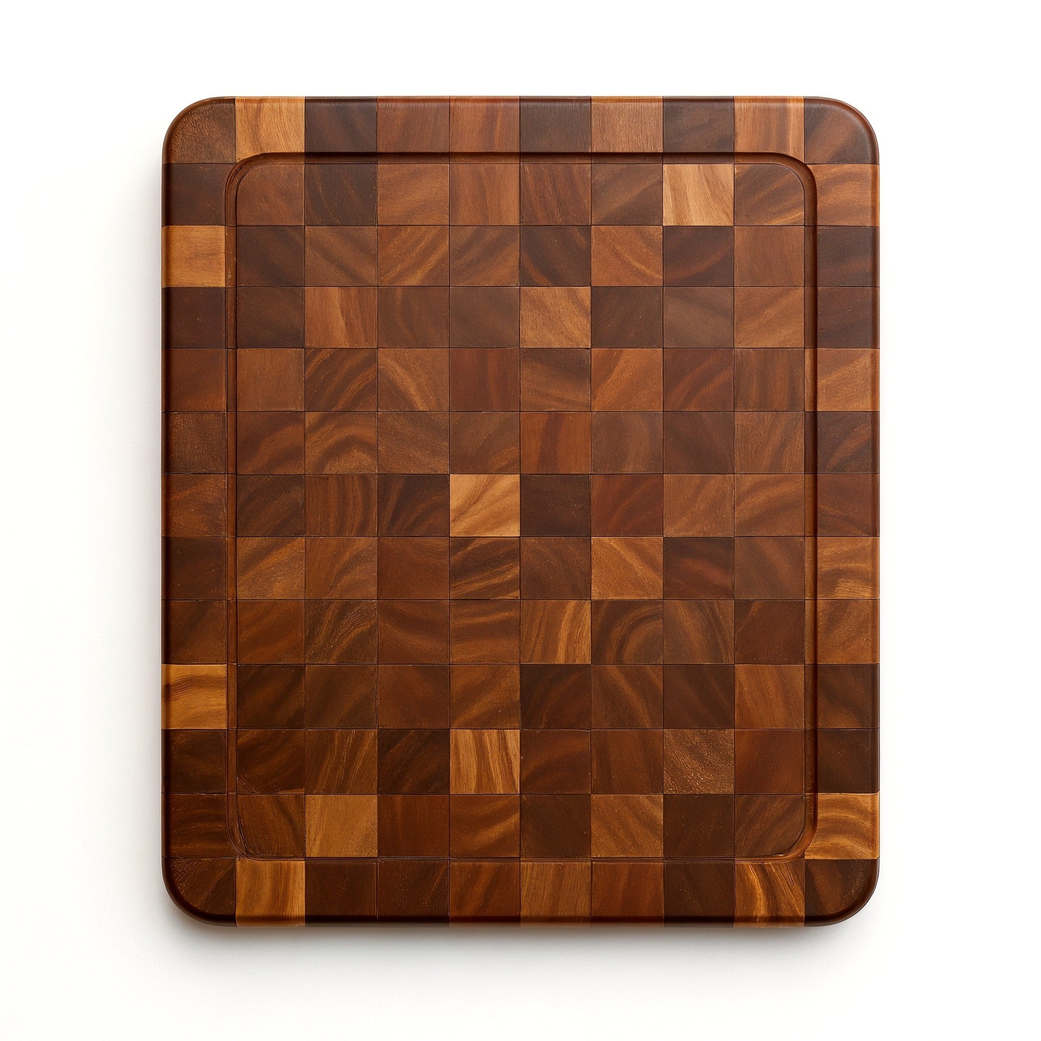 Shopaverly Mahogany Premium Butcher Block — strict top-down view showing entire top face with mahogany grain pattern