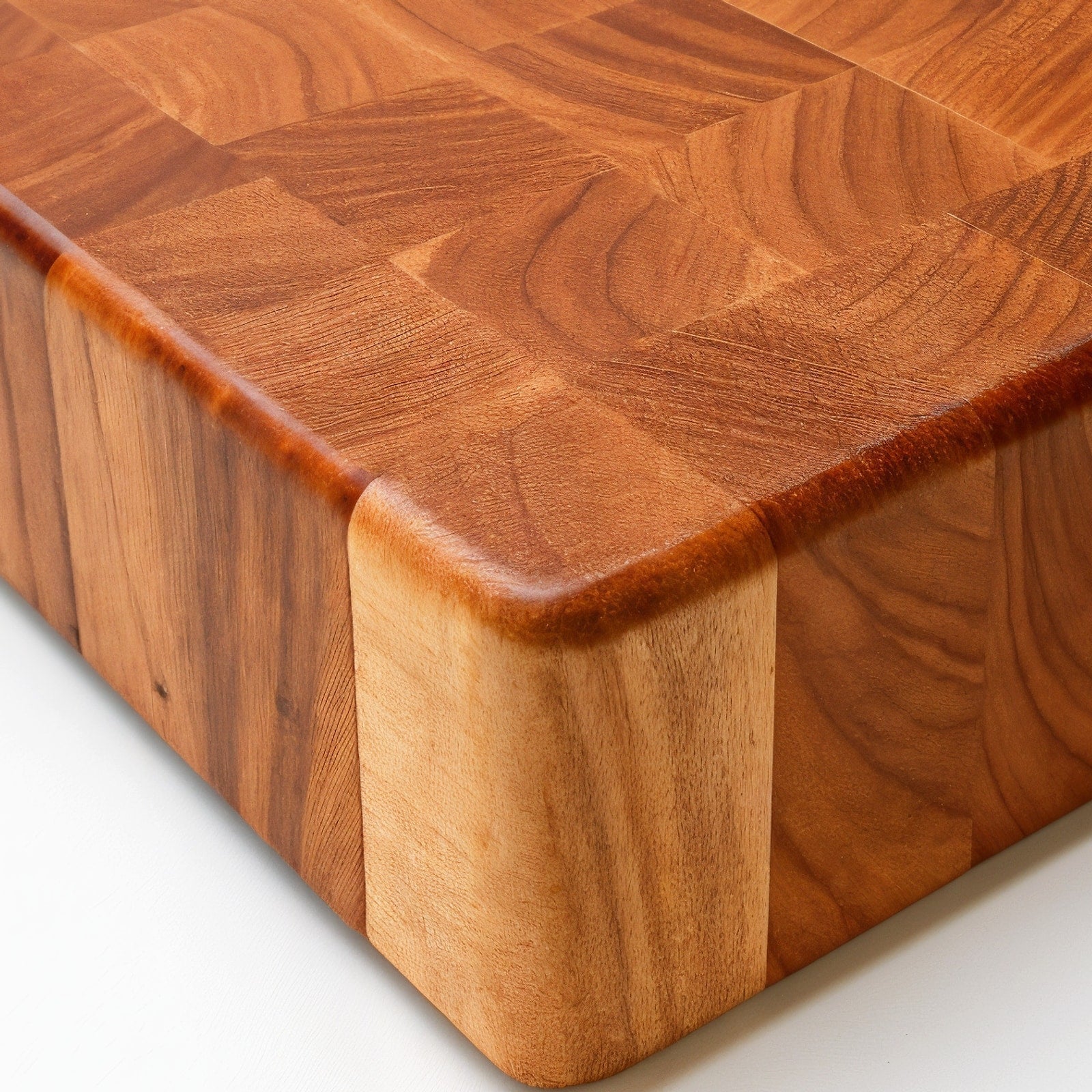 Shopaverly Cherry Elegant Butcher Block — close view of the front edge showing thickness and rounded edges