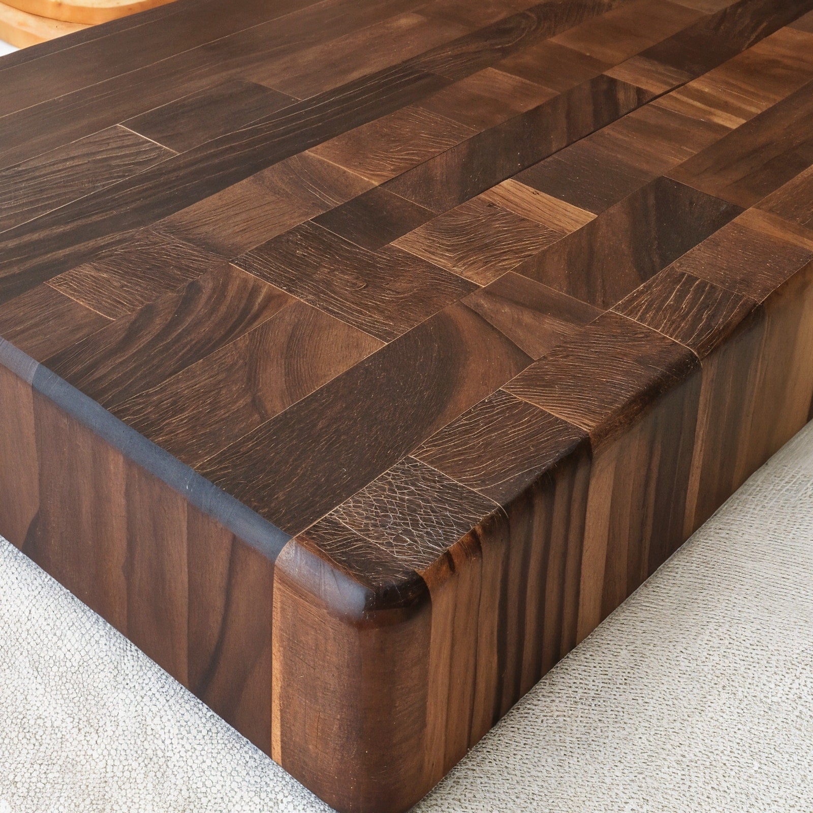 Shopaverly Wenge Rich Butcher Block — close view of front edge showing thickness