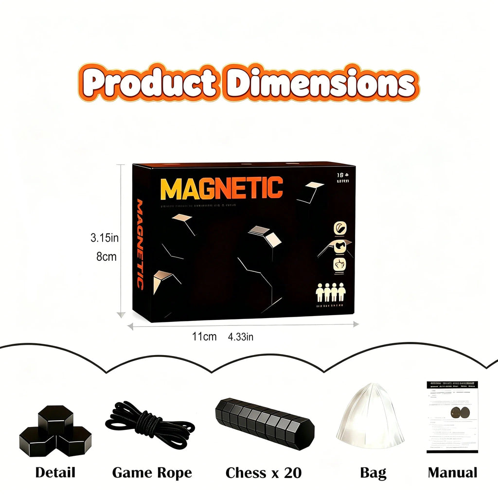 Magnetic Chess Game - Magnetic Stones Strategy Board Game for Family, Kids and Adults, 20 Stones wit #d01