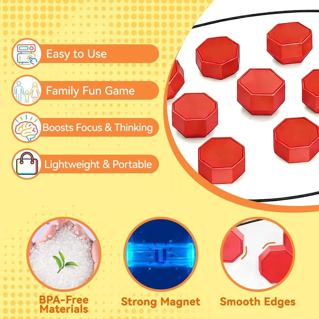Magnetic Chess Game - Magnetic Stones Strategy Board Game for Family, Kids and Adults, 20 Stones wit #d02