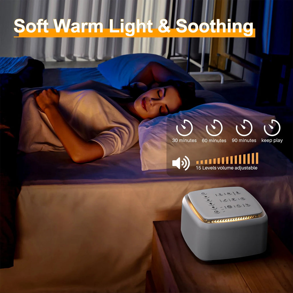 White Noise Machine for Sleeping - Portable Rechargeable Sound Machine with 30 Soothing Sounds, Warm #d03