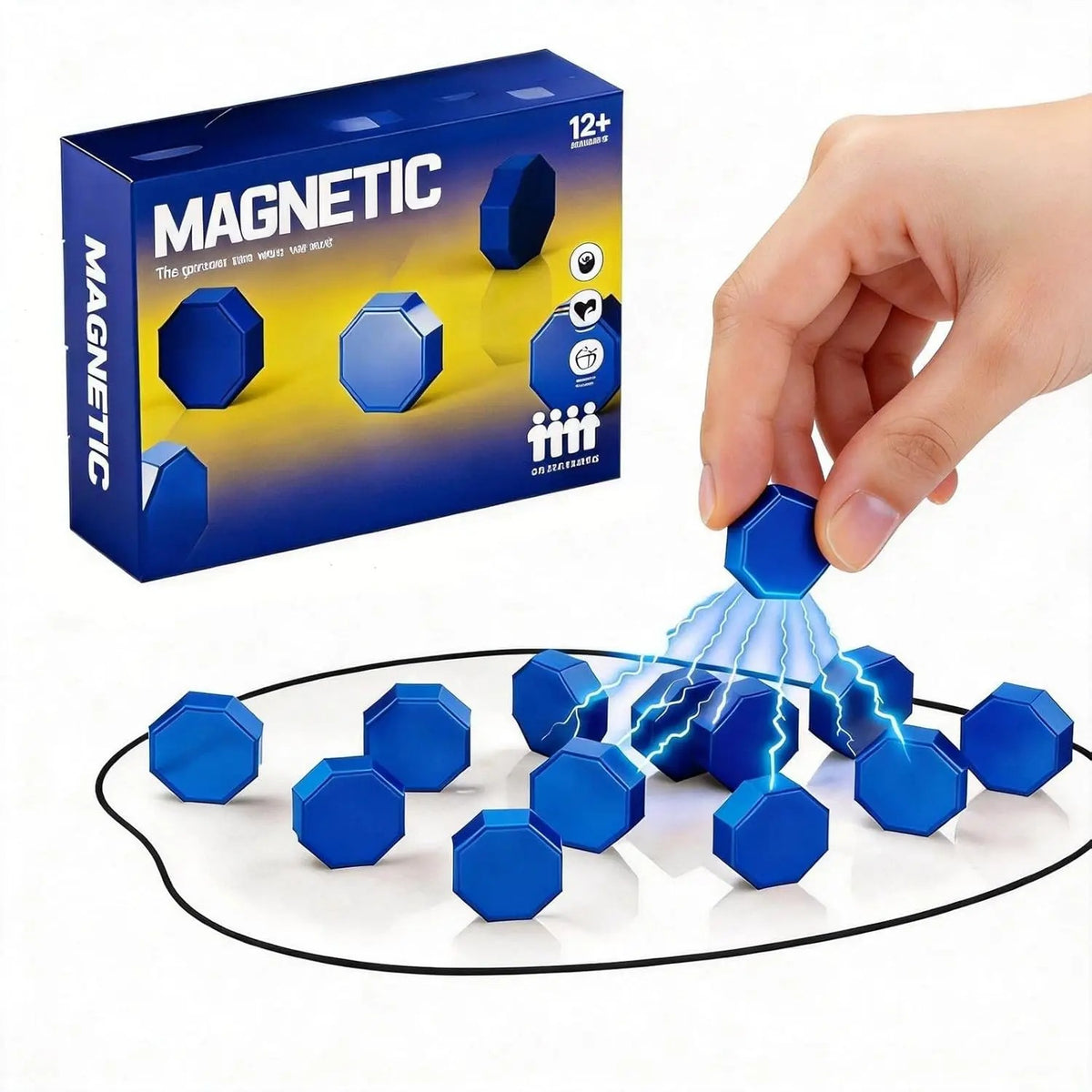 Magnetic Chess Game - Magnetic Stones Strategy Board Game for Family, Kids and Adults, 20 Stones wit #d04