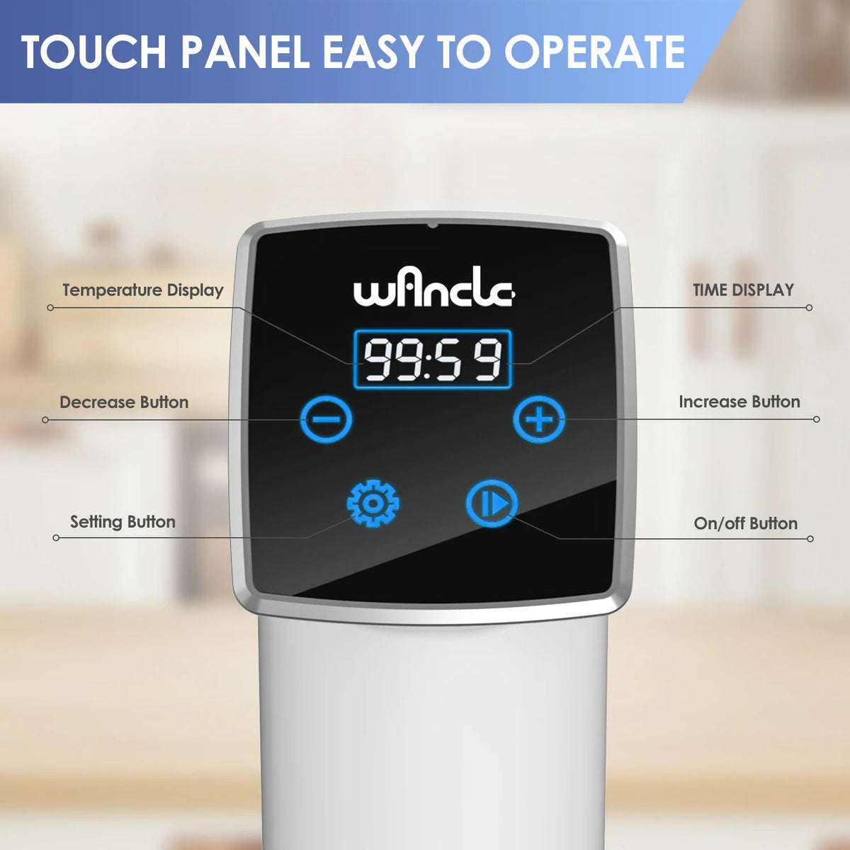 Sous Vide Machine 1100W in White - Compact Immersion Circulator with Touch Panel, Quiet Operation, I #d05