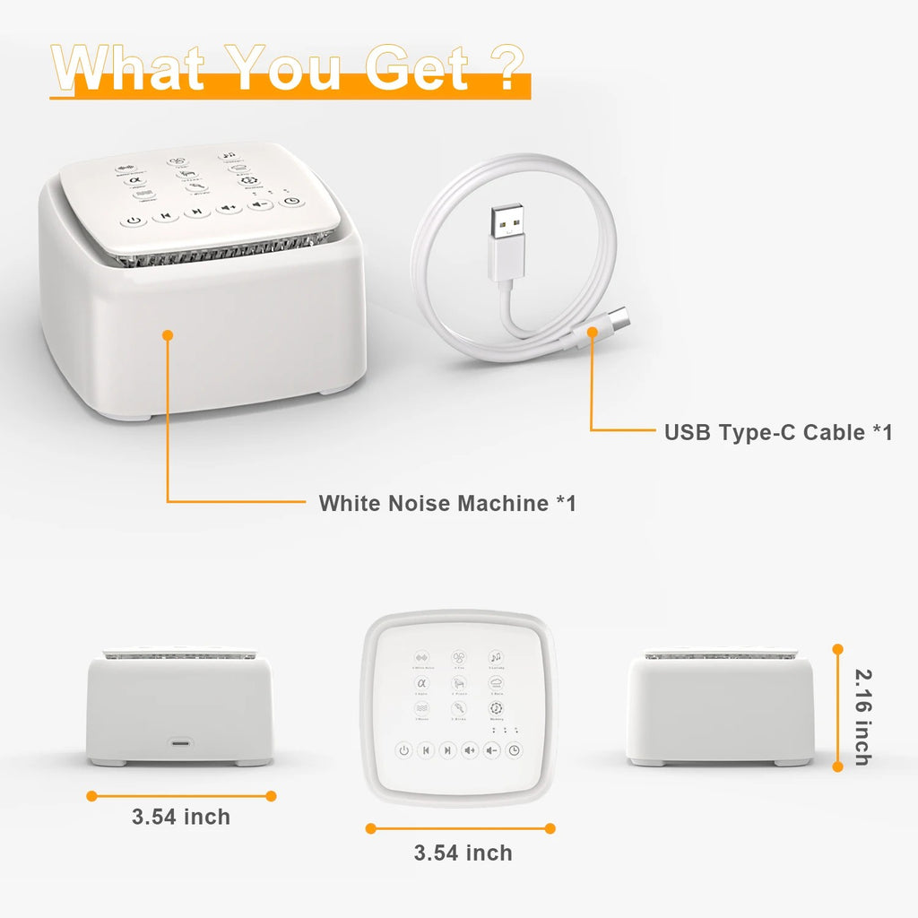 White Noise Machine for Sleeping - Portable Rechargeable Sound Machine with 30 Soothing Sounds, Warm #d06