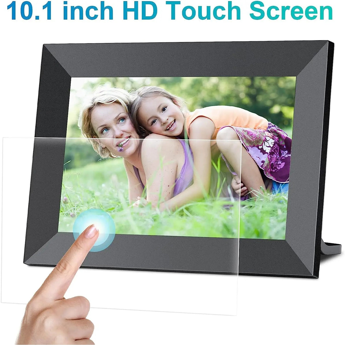 Digital Picture Frame 10.1 Inch WiFi with Calendar, 1280x800 IPS HD Touch Screen, 64GB Storage, Auto #d12