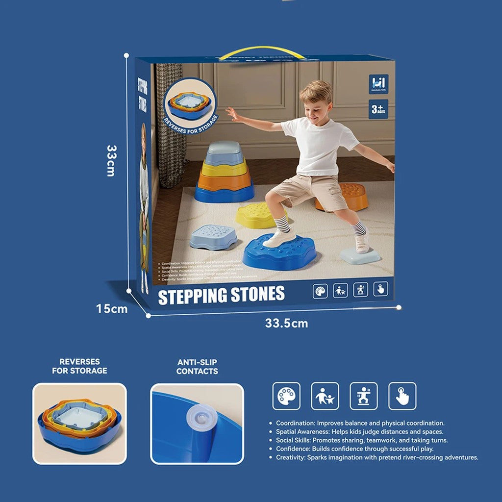 Stepping Stones for Kids - Stackable Balance Stepping Stones & Tactile Balance Path Sets, Non-Slip,  #d12