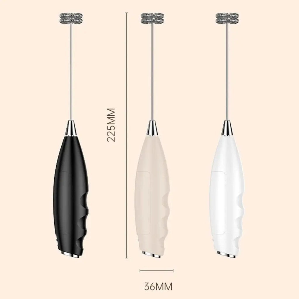 Milk Frother Handheld with Egg Whisk Attachment - Battery Operated Cordless Coffee Foamer, 2 Stainle #d14