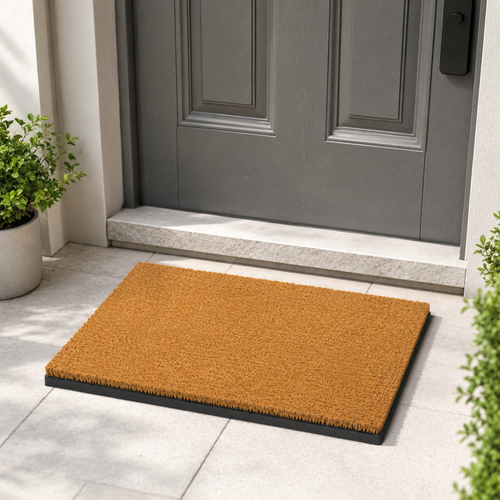 Close-up of coir fibers on door mat