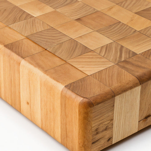 Shopaverly Beech Butcher Block — close view of the front edge showing thickness