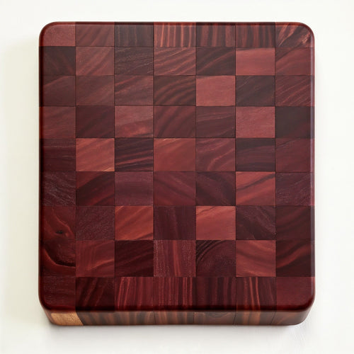 Shopaverly Purpleheart Medium Butcher Block — strict top-down view displaying the entire flat top face and wood grain pattern
