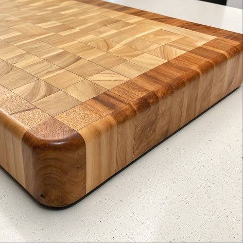 Shopaverly Birch Luxury Butcher Block — three-quarter angled view showing full top face and front edge thickness
