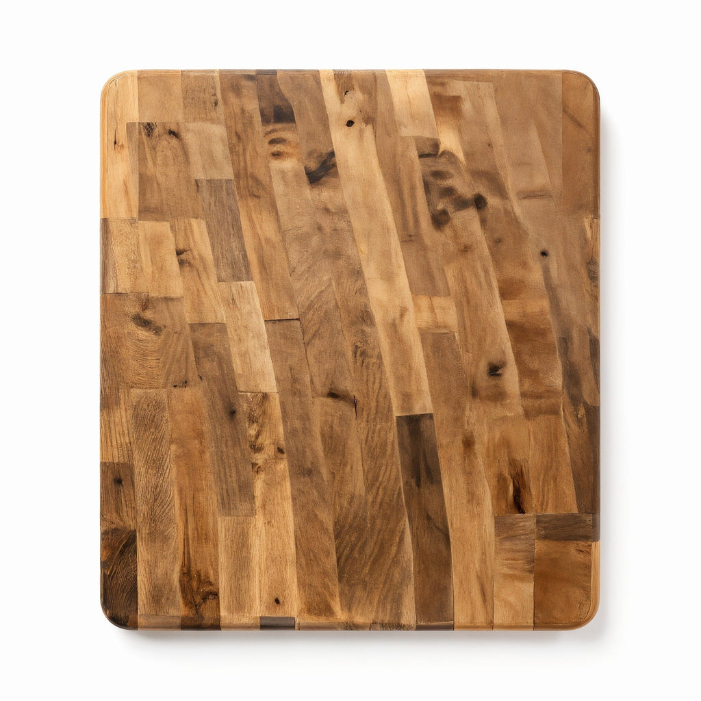 Shopaverly Hickory Rustic Butcher Block — strict top-down view showing the full flat face and wood grain