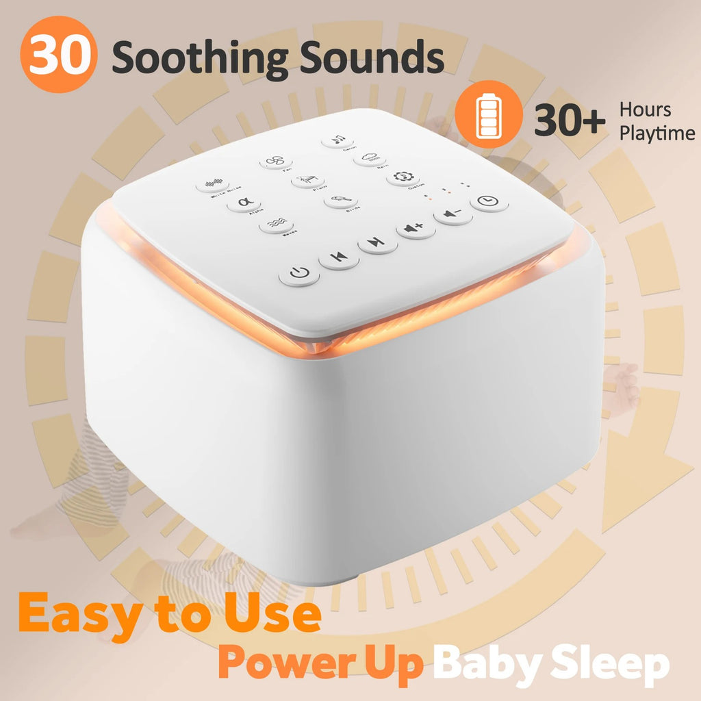 White Noise Machine for Sleeping - Portable Rechargeable Sound Machine with 30 Soothing Sounds, Warm #g01