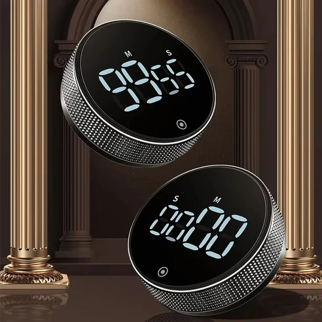 Kitchen Timer Digital Magnetic - LED Countdown Timer with Rotary Knob, 3 Volume Levels & Silent Mode #g01