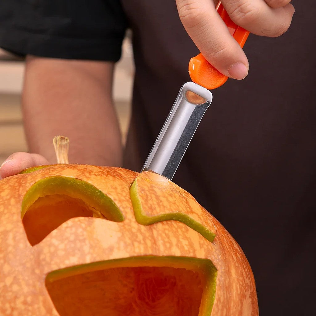Pumpkin Carving Kit 7 Piece Stainless Steel Pumpkin Carving Tools with Serrated Scoop, Saws, Gouges  #g02