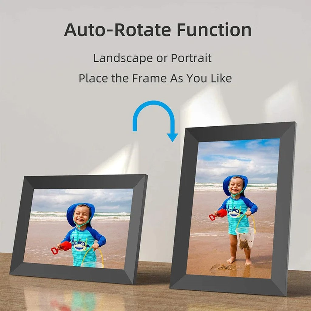 Digital Picture Frame 10.1 Inch WiFi with Calendar, 1280x800 IPS HD Touch Screen, 64GB Storage, Auto #g02