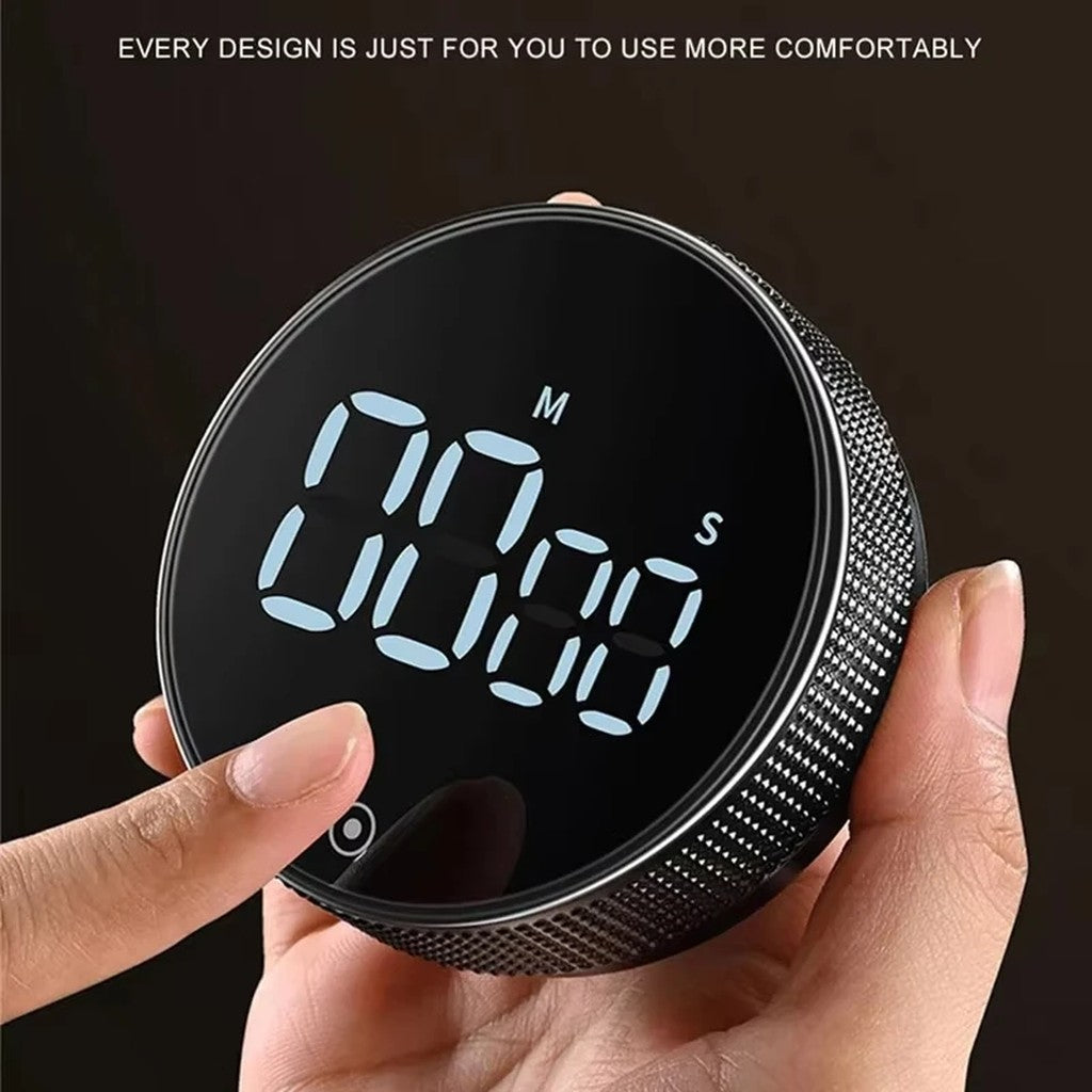 Kitchen Timer Digital Magnetic - LED Countdown Timer with Rotary Knob, 3 Volume Levels & Silent Mode #g02