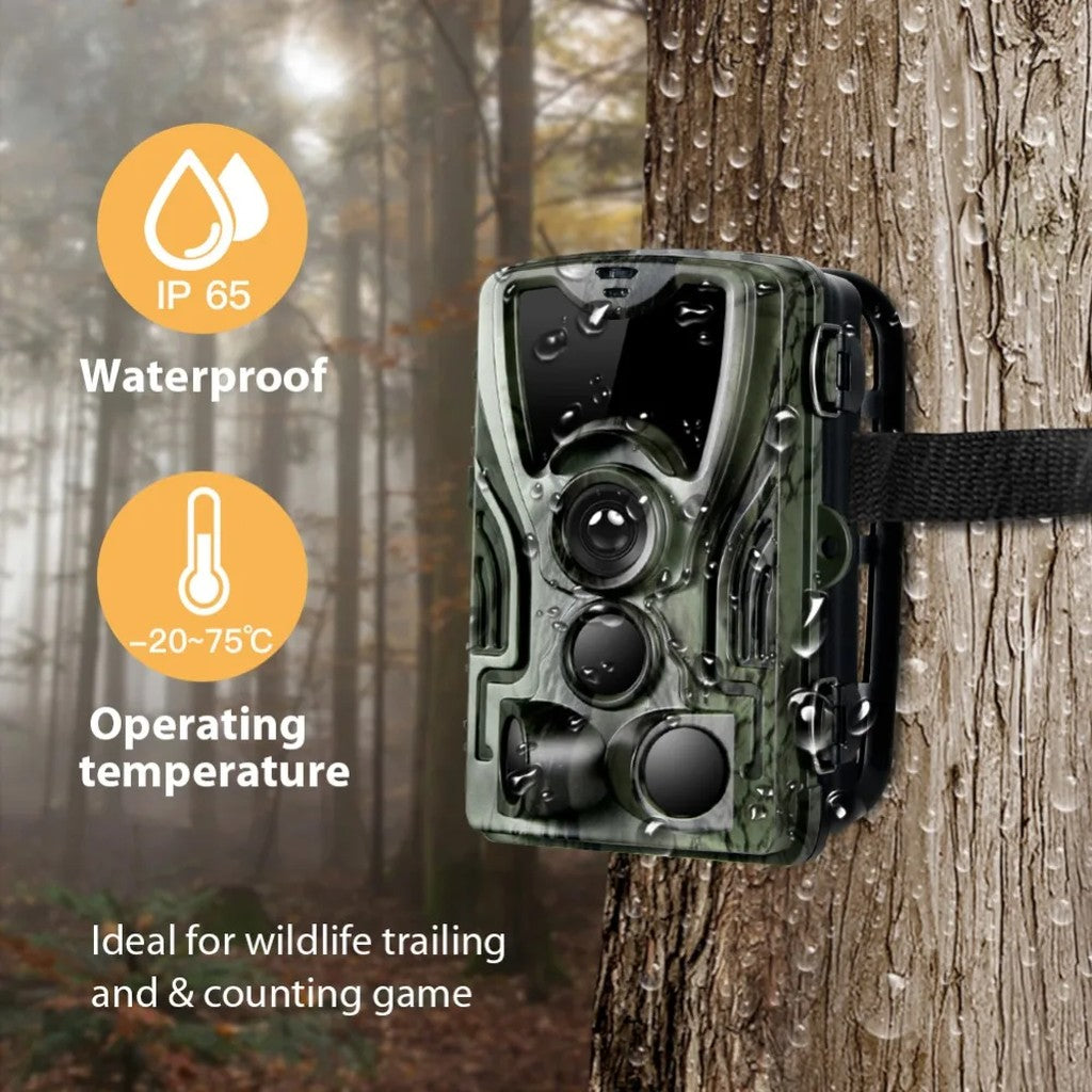 Trail Camera 1080P with Night Vision, 5000mAh Rechargeable Lithium Battery, 0.3s Trigger, 120° Detec #g03