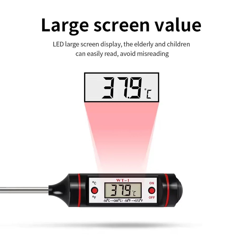 Instant Read Thermometer for Food and Liquids - Digital Probe Thermometer -58°F to 572°F with Large  #g03
